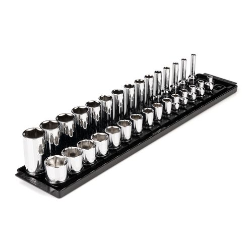 Main product image of 3/8" Drive 6-Point Socket Set with Rails, 30-Piece (1/4-1")
