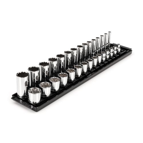 Main product image of 3/8" Drive 12-Point Socket Set with Rails, 30-Piece (1/4-1")