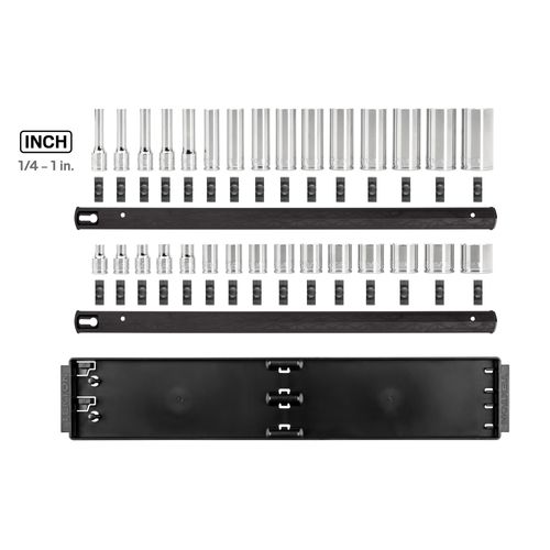 Main product image of 3/8" Drive 12-Point Socket Set with Rails, 30-Piece (1/4-1")