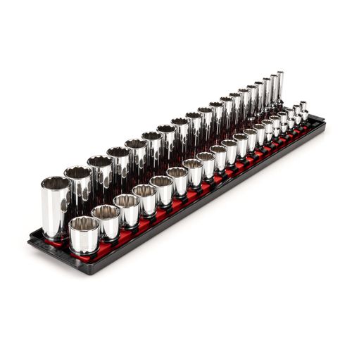 Main product image of 3/8" Drive 12-Point Socket Set with Rails, 38-Piece (6-24mm)