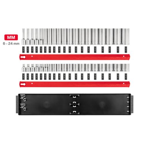 Main product image of 3/8" Drive 12-Point Socket Set with Rails, 38-Piece (6-24mm)