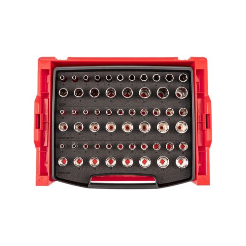 Main product image of 3/8" Drive Shallow, Semi-Deep, and Deep 6-Point Socket Set w/ Open Top Drawer and Rack, 57-Piece (6 - 24mm)