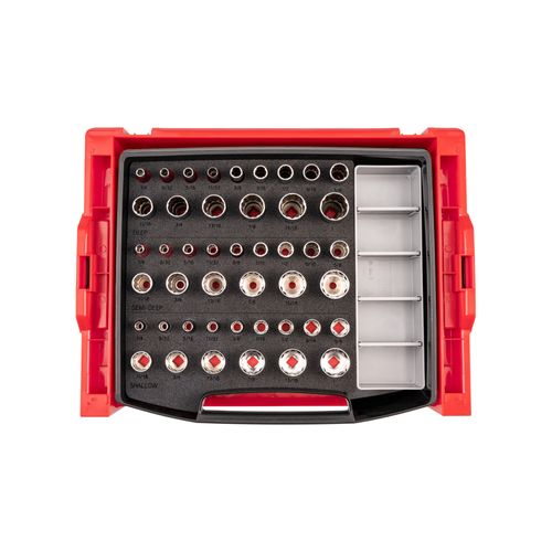 Main product image of 3/8" Drive Shallow, Semi-Deep, and Deep 12-Point Socket Set w/ Open Top Drawer and Rack, 45-Piece (1/4"- 1")
