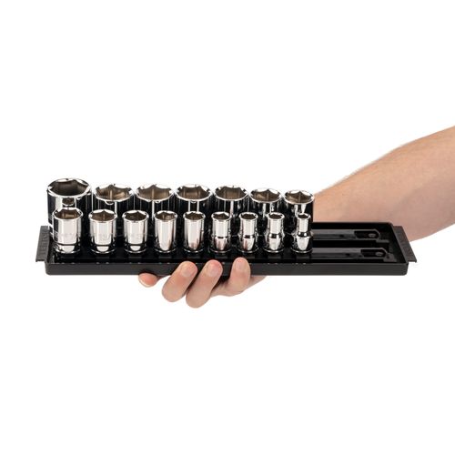Main product image of 1/2" Drive 6-Point Socket Set with Rails, 16-Piece (3/8-1-5/16")