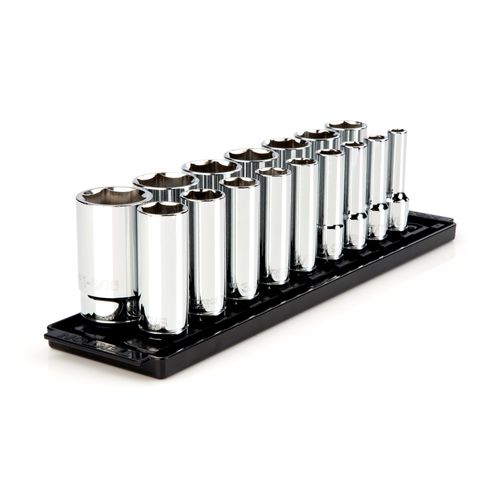 Main product image of 1/2" Drive Deep 6-Point Socket Set with Rails, 16-Piece (3/8-1-5/16")