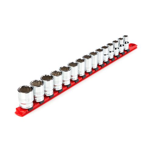 Main product image of 1/2" Drive 12-Point Socket Set with Rail, 15-Piece (10-24mm)