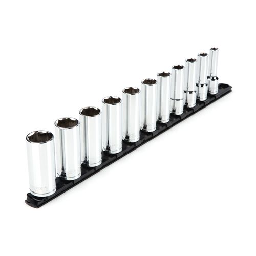 Main product image of 1/2" Drive Deep 6-Point Socket Set with Rail, 11-Piece (3/8-1")