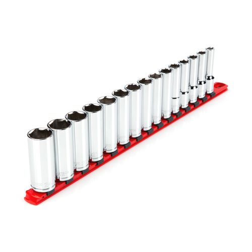 Main product image of 1/2" Drive Deep 6-Point Socket Set with Rail, 15-Piece (10-24mm)