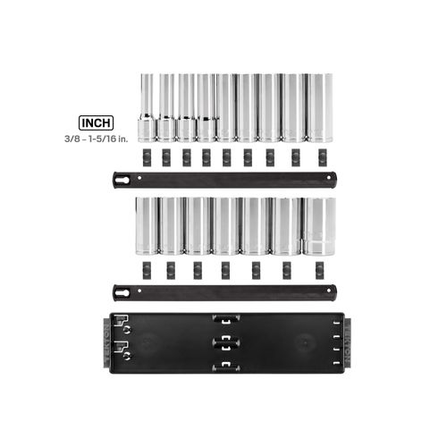 Main product image of 1/2" Drive Deep 12-Point Socket Set with Rails, 16-Piece (3/8-1-5/16")