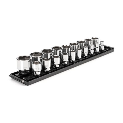 Main product image of 1/2" Drive 6-Point Socket Set with Rails, 19-Piece (3/8-1-1/2")