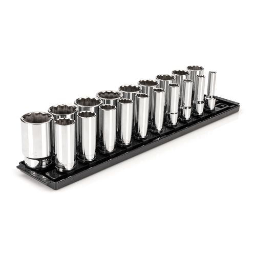 Main product image of 1/2" Drive Deep 12-Point Socket Set with Rails, 19-Piece (3/8-1-1/2")