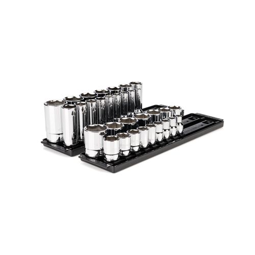 Main product image of 1/2" Drive 6-Point Socket Set with Rails, 32-Piece (3/8-1-5/16")