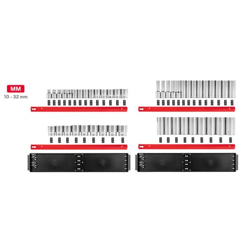 Main product image of 1/2" Drive 6-Point Socket Set with Rails, 46-Piece (10-32mm)