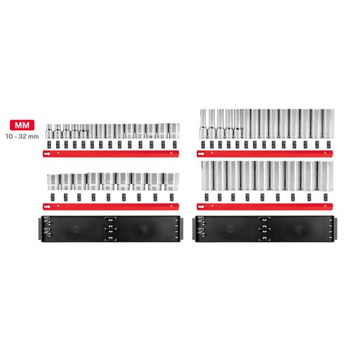 Main product image of 1/2" Drive 12-Point Socket Set with Rails, 46-Piece (10-32mm)