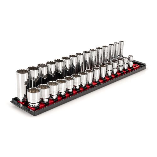 Main product image of 1/2" Drive 12-Point Socket Set with Rails, 30-Piece (10-24mm)