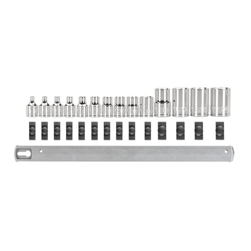 Main product image of 3/8", 1/2" Drive Shallow External Star Socket Set w/ Rail, 14-Piece (E4 - E24)