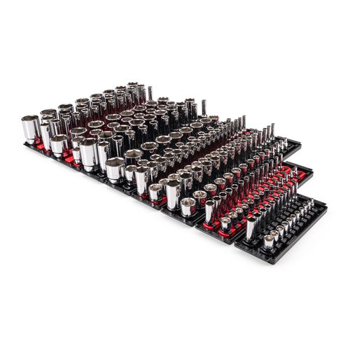 Main product image of 1/4, 3/8, 1/2" Drive 6-Point Socket Set with Rails (214-Piece)