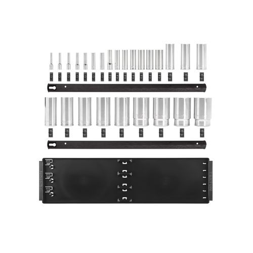 Main product image of 1/4", 3/8", 1/2" Drive Deep 6-Point Socket Set w/ Rails, 26-Piece (5/32"- 1-1/2")