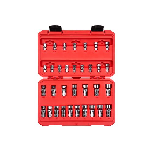 Main product image of 1/4, 3/8" Drive Universal Joint Socket Set, 33-Piece (1/4-3/4", 6-19mm)