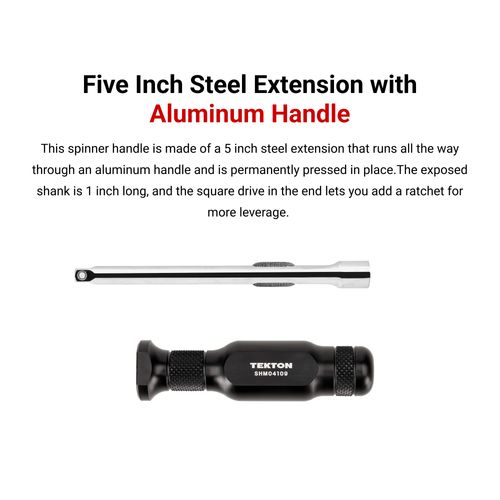 Main product image of 1/4" Drive x 5" Aluminum Spinner Handle (1" Shank)