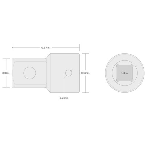 Main product image of 1/4" Drive (F) x 3/8" (M) Impact Adapter