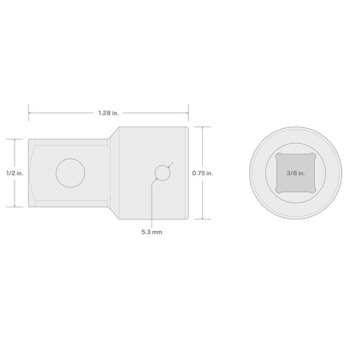 Main product image of 3/8" Drive (F) x 1/2" (M) Impact Adapter