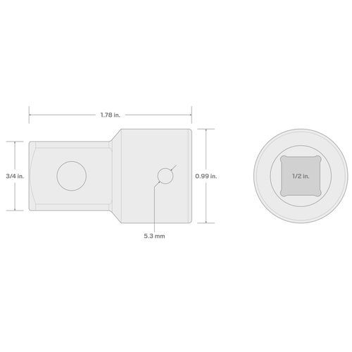 Main product image of 1/2" Drive (F) x 3/4" (M) Impact Adapter