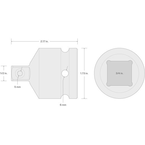Main product image of 3/4" Drive (F) x 1/2" (M) Impact Reducer (Pin Detent)