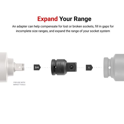 Main product image of 3/4" Drive (F) x 1" (M) Impact Adapter (Pin Detent)