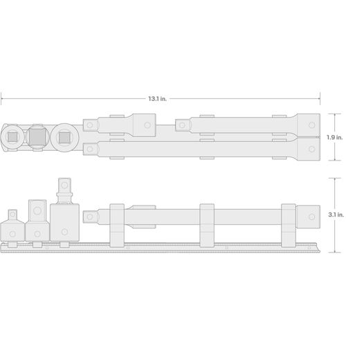 Main product image of 1/2" Drive Impact Extension and Accessory Set with Rail (6 Pieces)