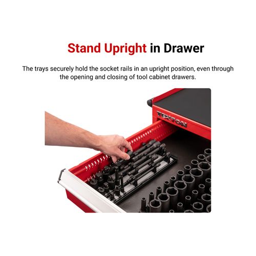 Main product image of 1/4, 3/8, 1/2" Drive Impact Extension and Accessory Set with Rails and Tray (17 Pieces)