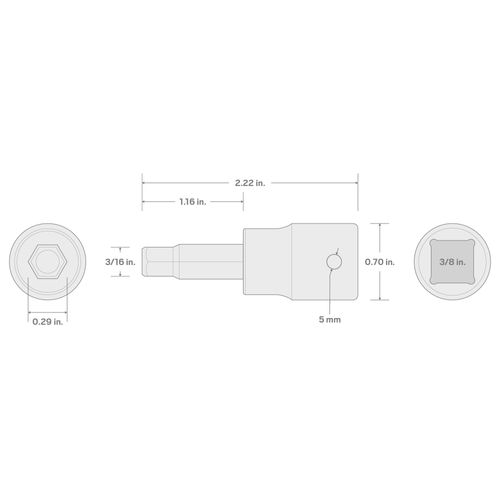 Main product image of 3/8" Drive x 3/16" Hex Bit Impact Socket