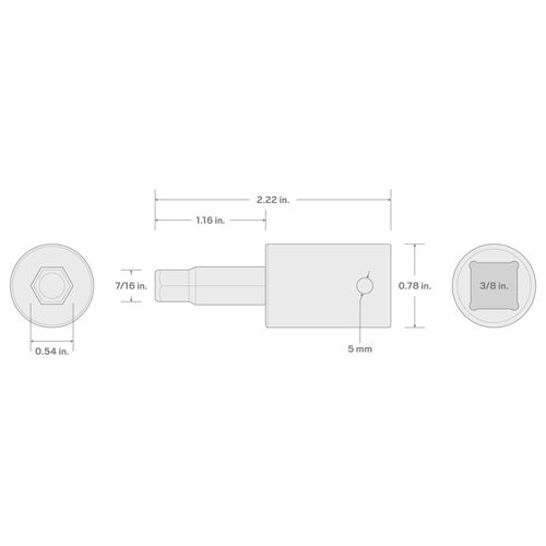 Main product image of 3/8" Drive x 7/16" Hex Bit Impact Socket