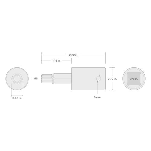 Main product image of 3/8" Drive x M9 Triple Square Bit Impact Socket
