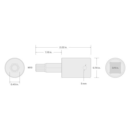 Main product image of 3/8" Drive x M10 Triple Square Bit Impact Socket