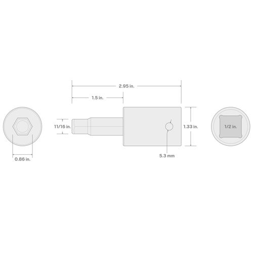 Main product image of 1/2" Drive x 11/16" Hex Impact Bit Socket