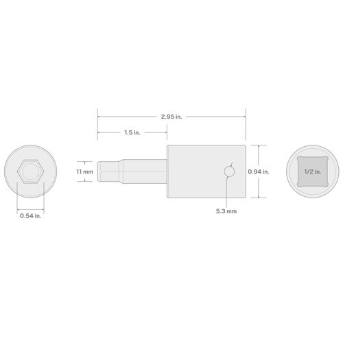 Main product image of 1/2" Drive x 11mm Hex Impact Bit Socket