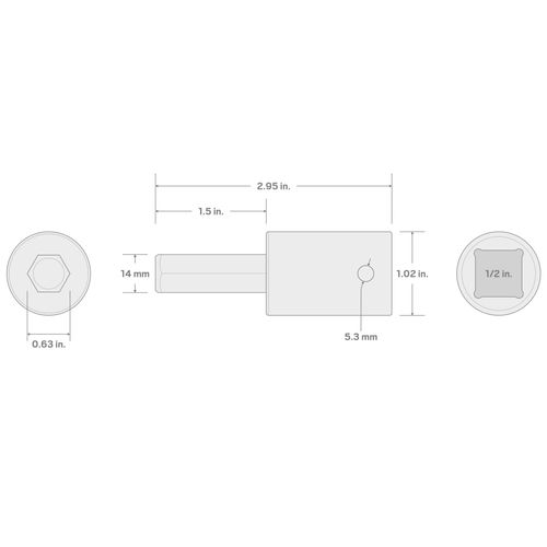 Main product image of 1/2" Drive x 14mm Hex Impact Bit Socket