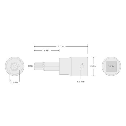 Main product image of 1/2" Drive x MT18 Tamper-Resistant Triple Square Impact Bit Socket