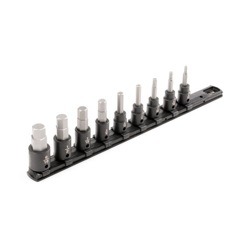 Main product image of 3/8" Drive Hex Impact Bit Socket Set with Rail, 9-Piece (5/32 - 9/16")