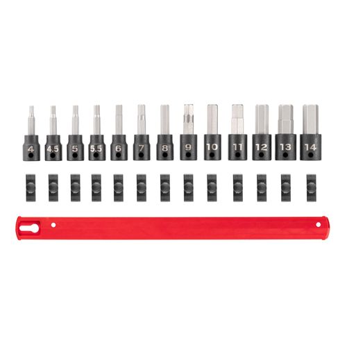 Main product image of 3/8" Drive Hex Impact Bit Socket Set with Rail, 13-Piece (4 - 14mm)