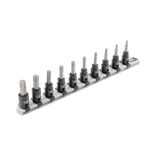 Main product image of 3/8" Drive Torx Impact Bit Socket Set with Rail, 10-Piece (T20 - T60)