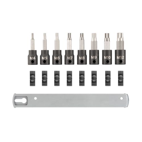 Main product image of 3/8" Drive Triple Square Impact Bit Socket Set with Rail, 8-Piece (M4 - M12)