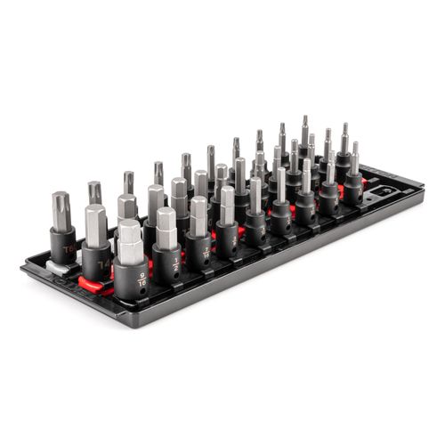Main product image of 3/8" Drive Hex/Torx Impact Bit Socket Set with Rails, 32-Piece (5/32-9/16", 4-14mm, T20-T60)