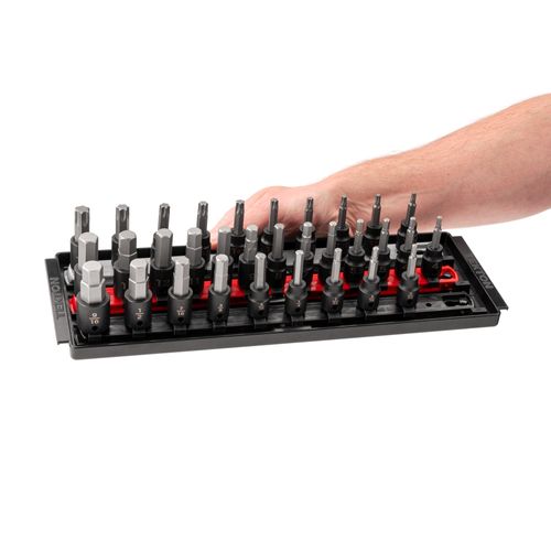 Main product image of 3/8" Drive Hex/Torx Impact Bit Socket Set with Rails, 32-Piece (5/32-9/16", 4-14mm, T20-T60)