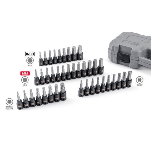 Main product image of 3/8" Drive Hex, Torx, Triple Square Impact Bit Socket Set (40-Piece)