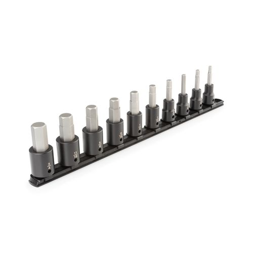 Main product image of 1/2" Drive Hex Impact Bit Socket Set with Rail, 10-Piece (1/4-3/4")