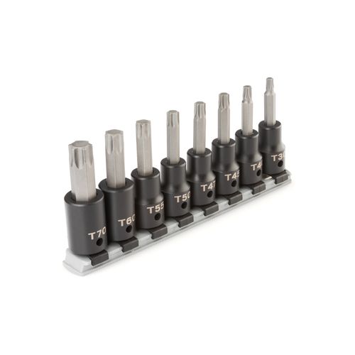 Main product image of 1/2" Drive Torx Impact Bit Socket Set with Rail, 8-Piece (T30-T70)