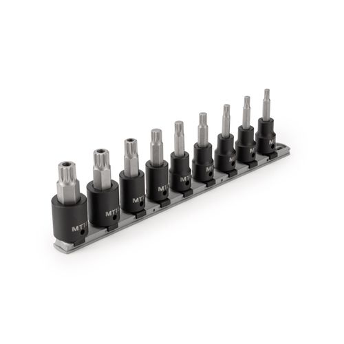 Main product image of 1/2 in Drive Triple Square Impact Bit Socket Set with Rail, 9-Piece (M6-M12, MT14-MT18)