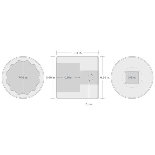 Main product image of 3/8" Drive x 7/16" 12-Point Impact Socket